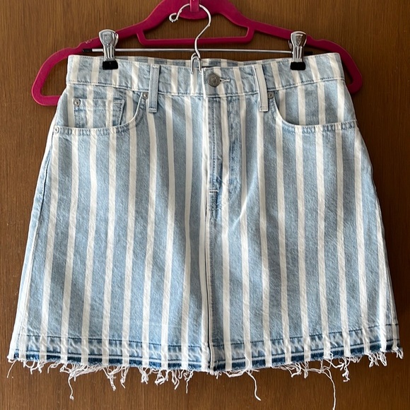 7 for all mankind striped denim skirt - Picture 4 of 6